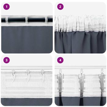 Vorhänge mit Vorhängen 2 pcs Anthrazit 260 x 140 cm Polyester