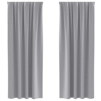 Vorhänge mit Vorhängen 2 pcs Hellgrau 260 x 140 cm Polyester