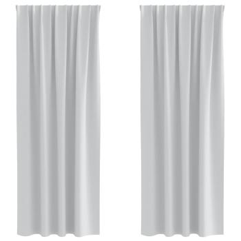 Vorhänge mit Vorhängen 2 pcs Hellgrau 260 x 140 cm Polyester