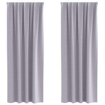 Vorhänge mit Vorhängen 2 pcs Metallgrau 245 x 140 cm Polyester