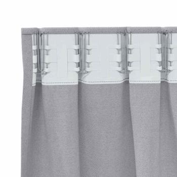 Vorhänge mit Vorhängen 2 pcs Metallgrau 245 x 140 cm Polyester