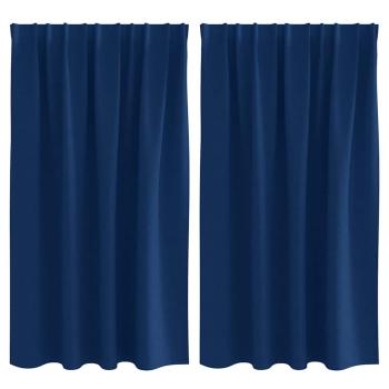 ARDEBO.de - Vorhänge mit Vorhängen 2 pcs Dunkelblau 140 x 140 cm Polyester