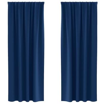 Vorhänge mit Vorhängen 2 pcs Dunkelblau 260 x 140 cm Polyester