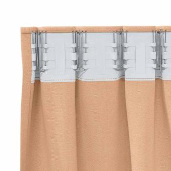 Vorhänge mit Vorhängen 2 pcs Hellbraun 140 x 140 cm Polyester