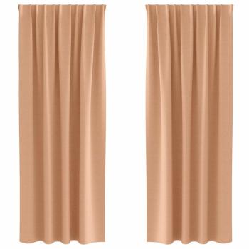 Vorhänge mit Vorhängen 2 pcs Hellbraun 260 x 140 cm Polyester