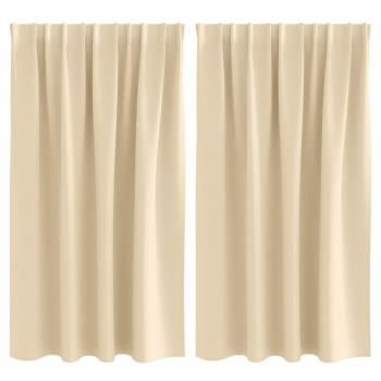 Vorhänge mit Vorhängen 2 pcs Creme 140 x 140 cm Polyester