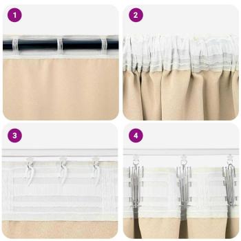 Vorhänge mit Vorhängen 2 pcs Creme 140 x 140 cm Polyester