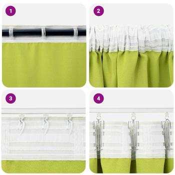 Vorhänge mit Vorhängen 2 pcs Apfelgrün 225 x 140 cm Polyester