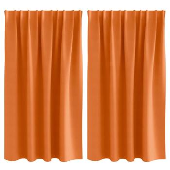 Vorhänge 2 pcs Leuchtendes Orange 140 x 140 cm Polyester