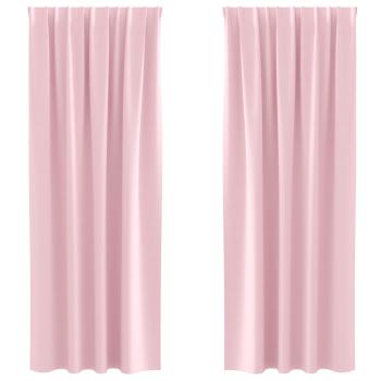 Vorhänge mit Vorhängen 2 pcs Baby Pink 245 x 140 cm Polyester