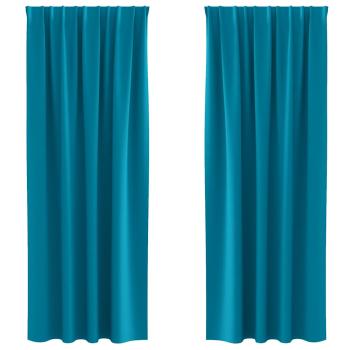 Vorhänge mit Vorhängen 2 pcs Türkis 260 x 140 cm Polyester