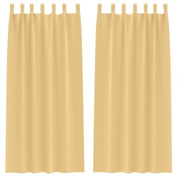 Vorhänge mit Vorhängen 2 pcs Beige 245 x 140 cm Polyester