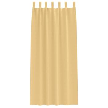 Vorhänge mit Vorhängen 2 pcs Beige 245 x 140 cm Polyester