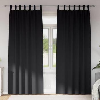 ARDEBO.de - Vorhänge mit Vorhängen 2 pcs Schwarz 245 x 140 cm Polyester