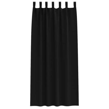 Vorhänge mit Vorhängen 2 pcs Schwarz 245 x 140 cm Polyester