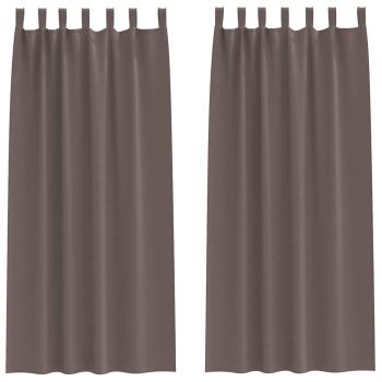Vorhänge mit Vorhängen 2 pcs Dunkelbraun 245 x 140 cm Polyester