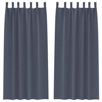 Vorhänge mit Vorhängen 2 pcs Anthrazit 260 x 140 cm Polyester
