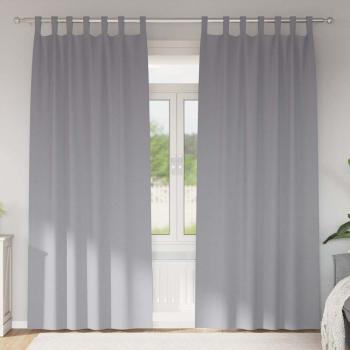 ARDEBO.de - Vorhänge mit Vorhängen 2 pcs Hellgrau 245 x 140 cm Polyester