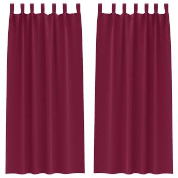 Vorhänge mit Vorhängen 2 pcs Weinrot 245 x 140 cm Polyester