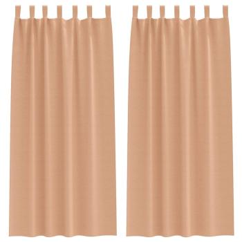 Vorhänge mit Vorhängen 2 pcs Hellbraun 260 x 140 cm Polyester