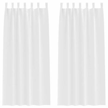 Vorhänge mit Vorhängen 2 pcs Reinweiß 260 x 140 cm Polyester