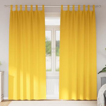 ARDEBO.de - Vorhänge mit Vorhängen 2 pcs Senfgelb 245 x 140 cm Polyester