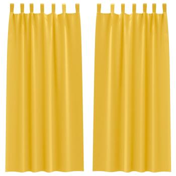 Vorhänge mit Vorhängen 2 pcs Senfgelb 245 x 140 cm Polyester