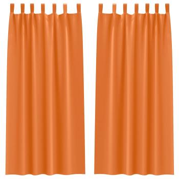 Vorhänge 2 pcs Leuchtendes Orange 260 x 140 cm Polyester