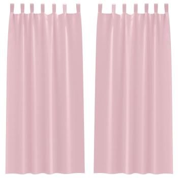 Vorhänge mit Vorhängen 2 pcs Baby Pink 245 x 140 cm Polyester