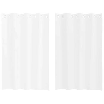 Vorhänge mit Vorhängen 2 pcs Weiß 140 x 140 cm Polyester