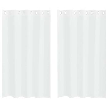 Vorhänge mit Vorhängen 2 pcs Weiß 140 x 175 cm Polyester