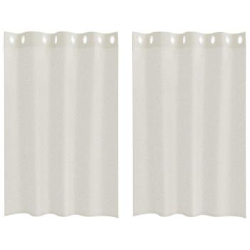 Vorhänge mit Vorhängen 2 pcs Cremefarben 140 x 140 cm Polyester