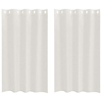 Vorhänge mit Vorhängen 2 pcs Cremefarben 140 x 175 cm Polyester
