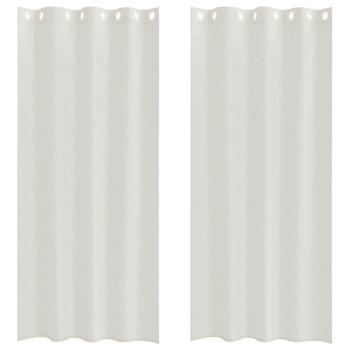 Vorhänge mit Vorhängen 2 pcs Cremefarben 140 x 260 cm Polyester