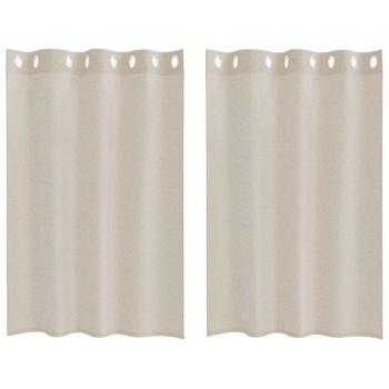 Vorhänge mit Vorhängen 2 pcs Sand 140 x 140 cm Polyester
