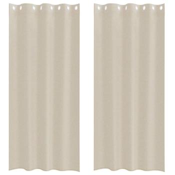 Vorhänge mit Vorhängen 2 pcs Sand 140 x 225 cm Polyester