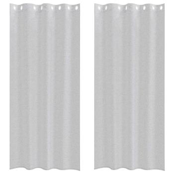Vorhänge mit Vorhängen 2 pcs Hellgrau 140 x 245 cm Polyester
