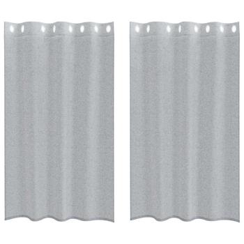 Vorhänge mit Vorhängen 2 pcs Dunkelgrau 140 x 175 cm Polyester