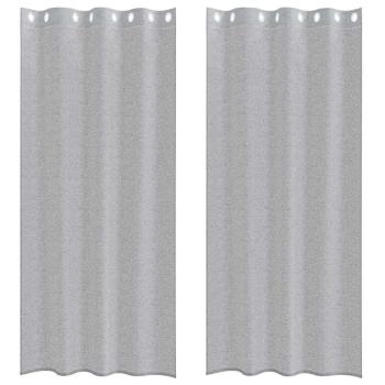 Vorhänge mit Vorhängen 2 pcs Dunkelgrau 140 x 245 cm Polyester