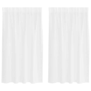 Vorhänge mit Vorhängen 2 pcs Weiß 140 x 140 cm Polyester