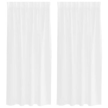 Vorhänge mit Vorhängen 2 pcs Weiß 140 x 175 cm Polyester