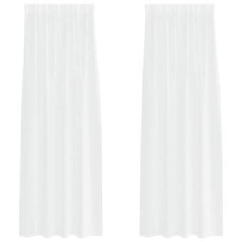 Vorhänge mit Vorhängen 2 pcs Weiß 140 x 245 cm Polyester