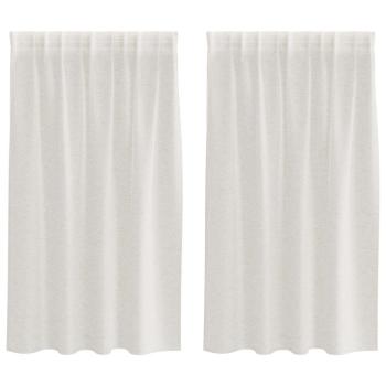 Vorhänge mit Vorhängen 2 pcs Cremefarben 140 x 140 cm Polyester