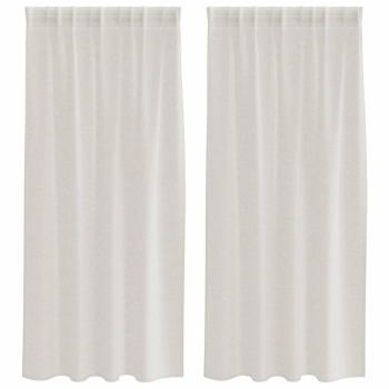 Vorhänge mit Vorhängen 2 pcs Cremefarben 140 x 175 cm Polyester