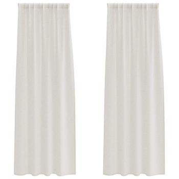 Vorhänge mit Vorhängen 2 pcs Cremefarben 140 x 225 cm Polyester