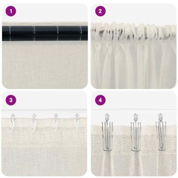 Voile-Vorhang 2 Stk. Creme 260 x 140 cm Polyester
