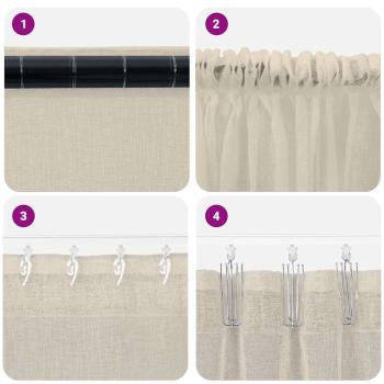 Voile-Vorhang 2 Stk. Sand 225 x 140 cm Polyester