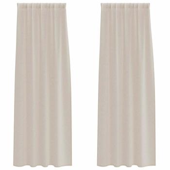 Vorhänge mit Vorhängen 2 pcs Sand 140 x 260 cm Polyester