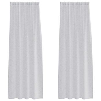 Vorhänge mit Vorhängen 2 pcs Hellgrau 140 x 225 cm Polyester