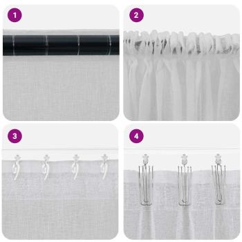 Vorhänge mit Vorhängen 2 pcs Hellgrau 140 x 225 cm Polyester